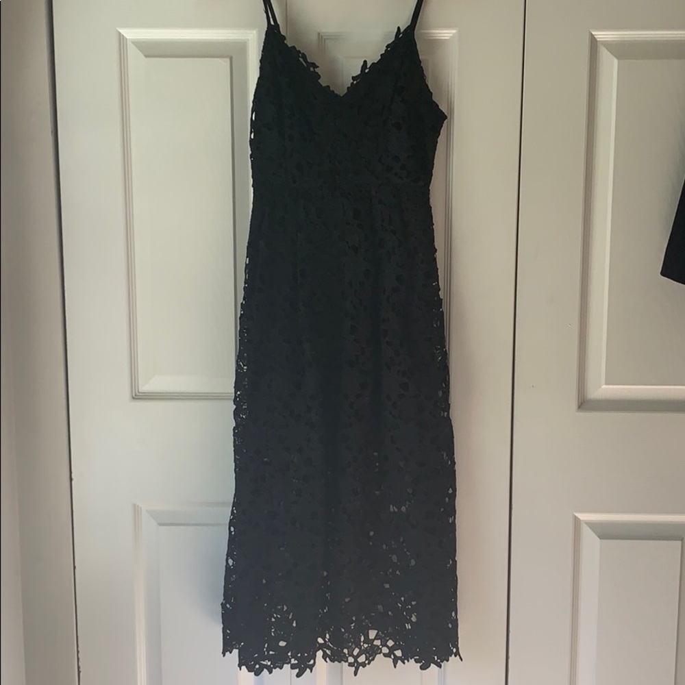 ASTR the label lace midi black dress